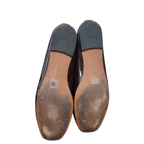 Madewell Greta Ballet Flats Patent Leather Mary Jane Brown Burgundy Womens Sze 8 - Picture 10 of 12